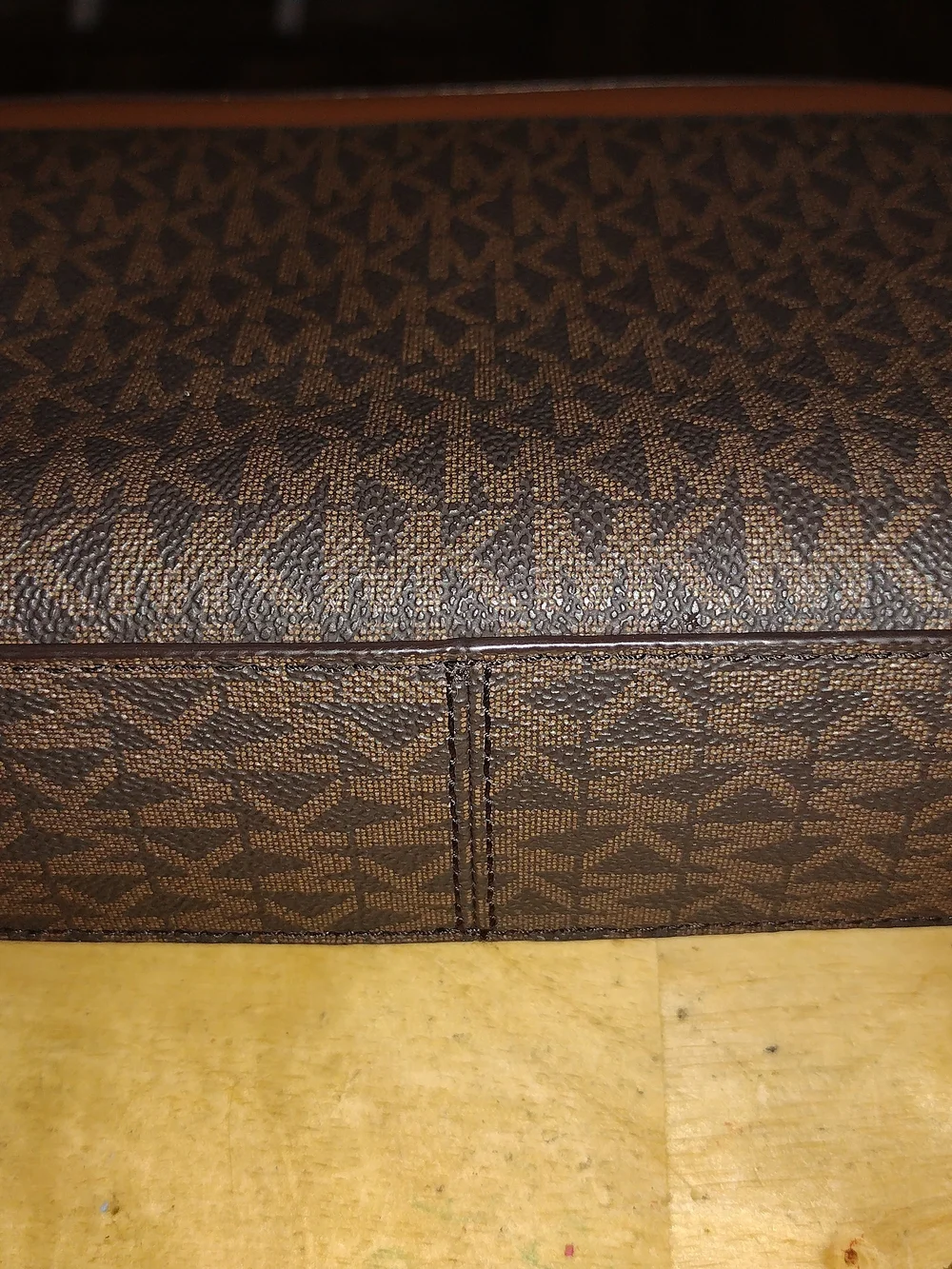 Michael Kors Brown Logo-Print Crossbody with Gold Hardware